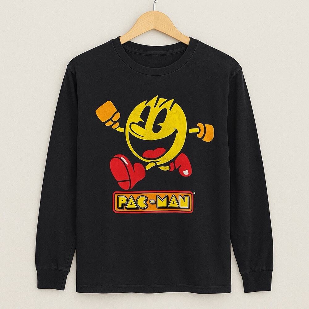 Pac-Man Long Sleeve Tee 🕹️ | Size M | Retro Gamer Shirt